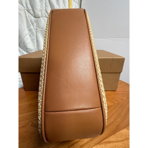 NWOT Coach Straw Woven Shoulder Bag Tan Leather Trim Gold Hardware – Style C2550 - Picture 13 of 13